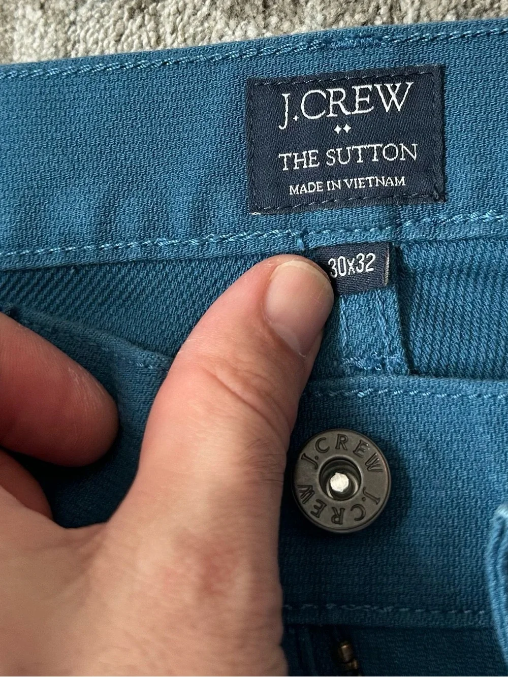 J. Crew Slim Straight Jeans in Teal Blue